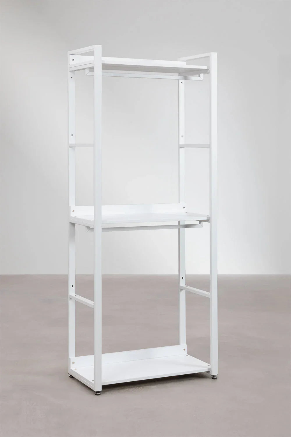 Urban Open Modular Wardrobe with 3 Pieces and Drawers in Steel and Wood-USR12